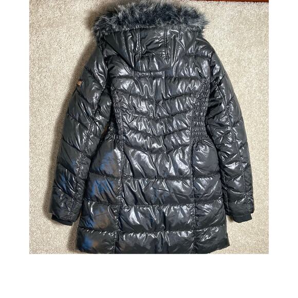 Womens Puffer Jacket Nicole Miller Studio 100% Vegan Polyester Large Black NWT - Picture 2 of 15